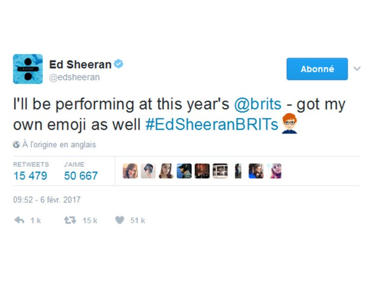 Ed Sheeran annonce sa participation aux BRIT Awards