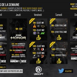 planning du stand Ubisoft e-sport Hall 3