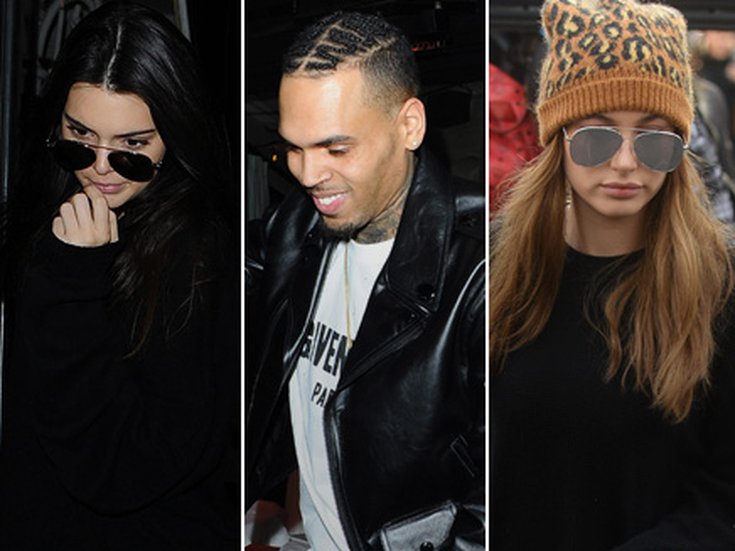 Kendall Jenner, Chris Brown et Hailey Baldwin