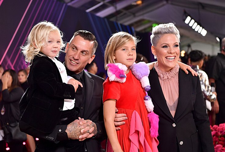 Pink et sa famille, en 2019