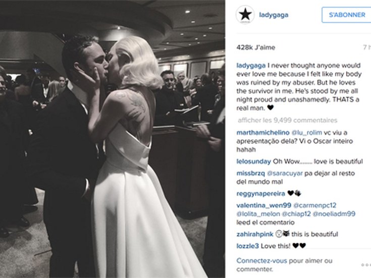 Lady Gaga et Taylor Kinney lors des Oscars 2016