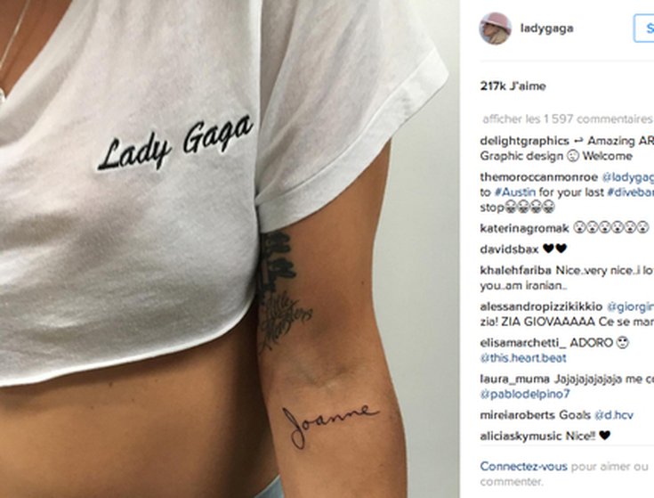 Lady Gaga dévoile son nouveau tatouage