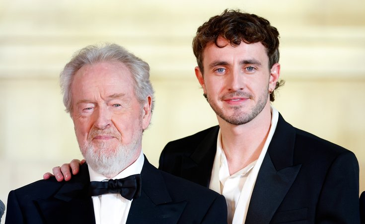Ridley Scott et Paul Mescal, Gladiator II avant-première à Londres, 13 novembre 2024