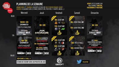 planning du stand Ubisoft e-sport Hall 3