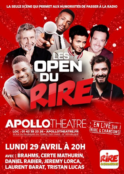 Open du rire du 29-4-2019 - Avec Jérémy Lorca, Certe Mathurin, Brahms, Tristan Lucas, Daniel Rabier,  Laurent Barat