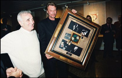 Charles Aznavour et Johnny Hallyday