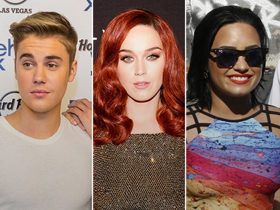 Justin Bieber, Katy Perry et Demi Lovato