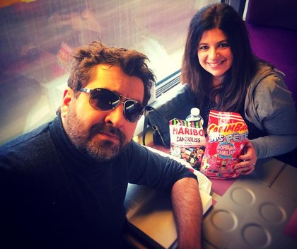 Philippe et Sandy dans le train pour Valmorel