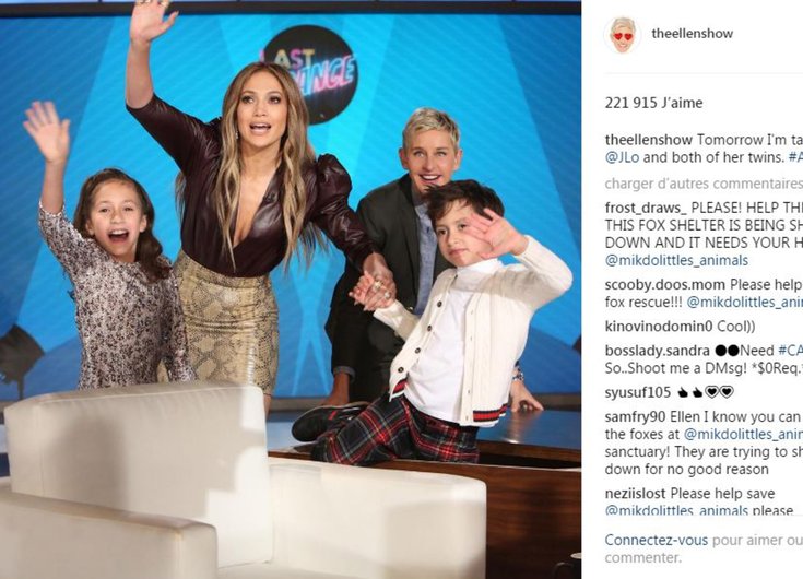 Jennifer Lopez chez Ellen DeGeneres