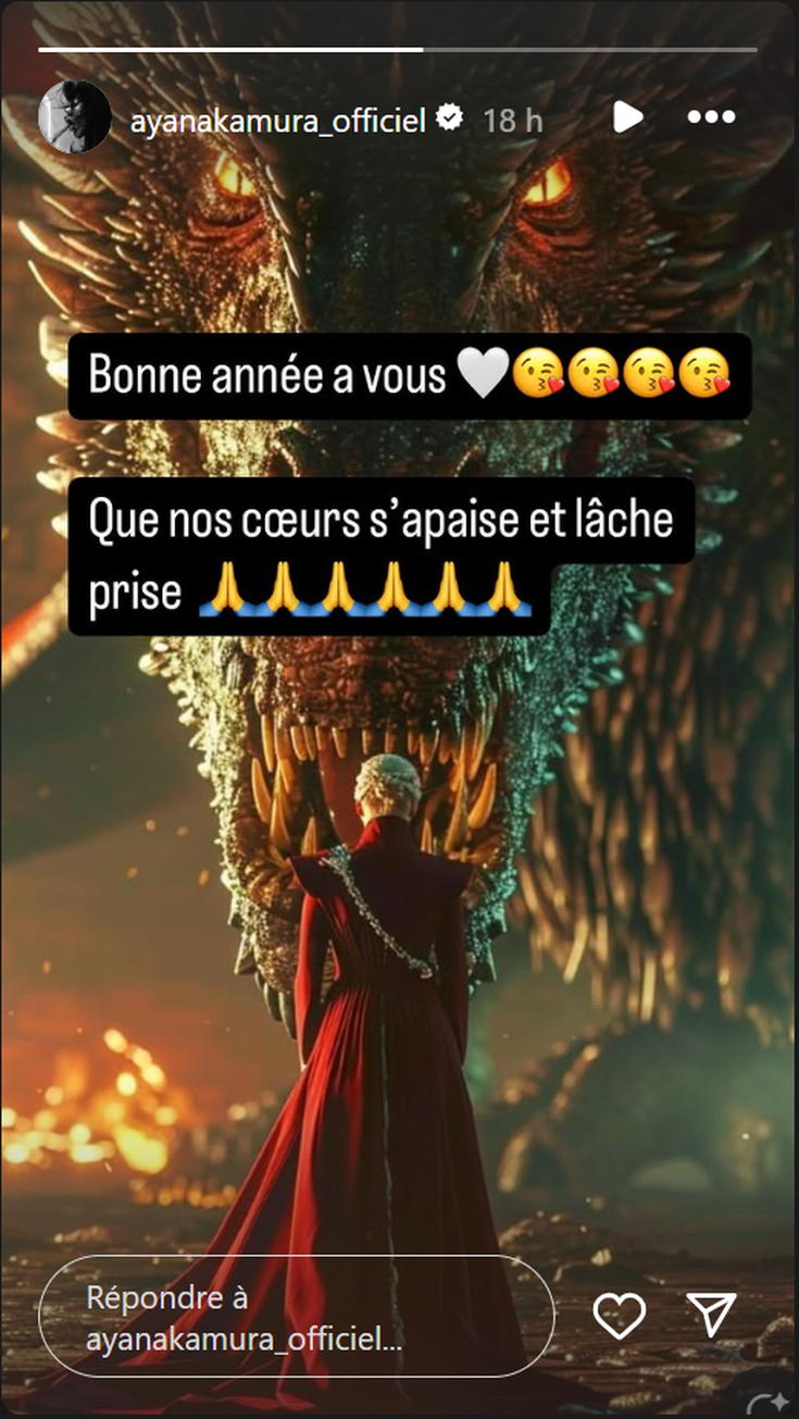 Capture Instagram d'Aya Nakamura, nouvelle année 2025