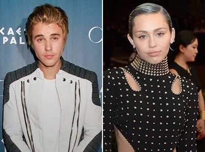 Justin Bieber et Miley Cyrus 