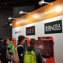 Outre des tournois sur sa scène centrale, Nintendo a également donné une visibilité aux titres indépendants disponibles en téléchargement sur le Nintendo eShop.