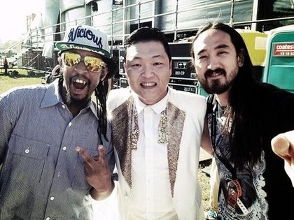 Psy : "C'était cool de vous rencontrer les gars ! Faisons quelque chose ensemble la prochaine fois @SteveAoki @LilJon"