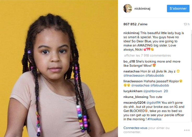 Nicki Minaj sur Blue Ivy