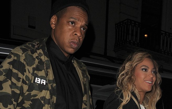 Jay-Z and Beyonce arriving at the Arts Club