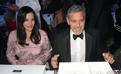 Georges Clooney et Liv Tyler à la soirée Omega
