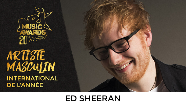 Ed Sheeran gagne le trophée de l’«Artiste Masculin International de l'Année»