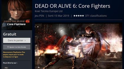 Page dédiée au téléchargement de Dead Or Alive 6 Core Fighters sur PS4