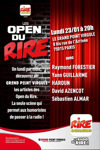 Open du rire - 23 janvier 2017 - Raymond FORESTIER, Yann GUILLARME, HAROUN, David AZENCOT, Sébastien ALMAR   