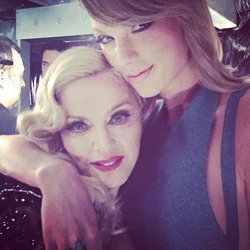 Madonna: <3#livingforlove backstage with Taylor! <3#rebelhearts 