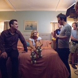 Jason Segel, Cameron Diaz et Jake Kasdan sur le tournage de Sex Tape