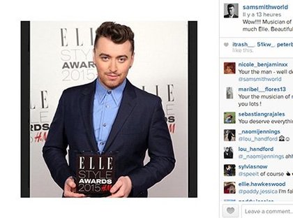 Sam Smith-Elle Awards
