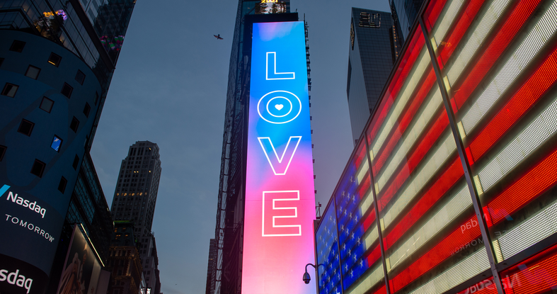 Panneau publicitaire pour la Saint-Valentin à New York - illustration