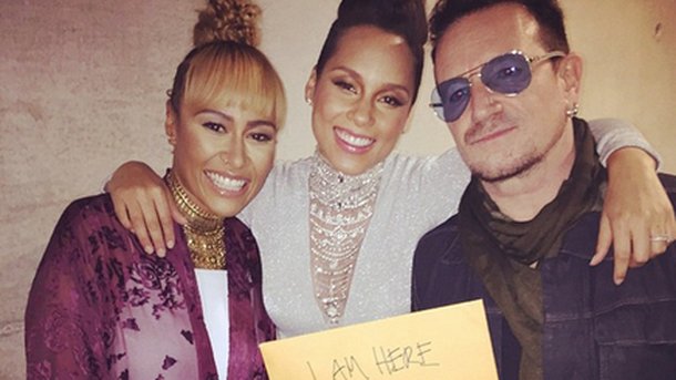 Alicia Keys : rencontre avec Bono et Emeli Sande!