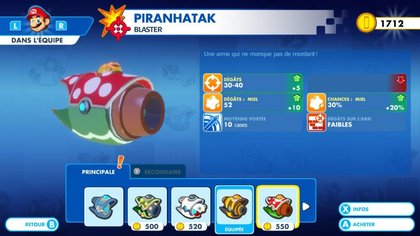 Les armes principales de Mario